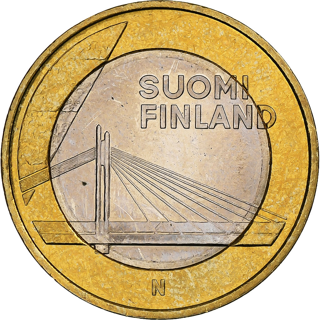 Finlândia, 5 Euro, Lumberjack's Candle Bridge, 2012, Vantaa, Bimetálico