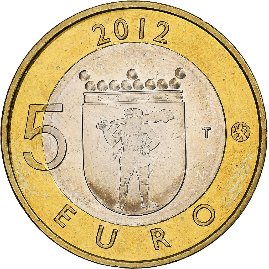 Finlândia, 5 Euro, Lumberjack's Candle Bridge, 2012, Vantaa, Bimetálico