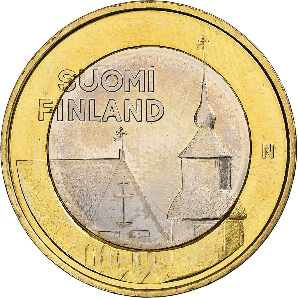 Finlande, 5 Euro, Church of St. Lawrence, 2013, Vantaa, Bimétallique, SUP+