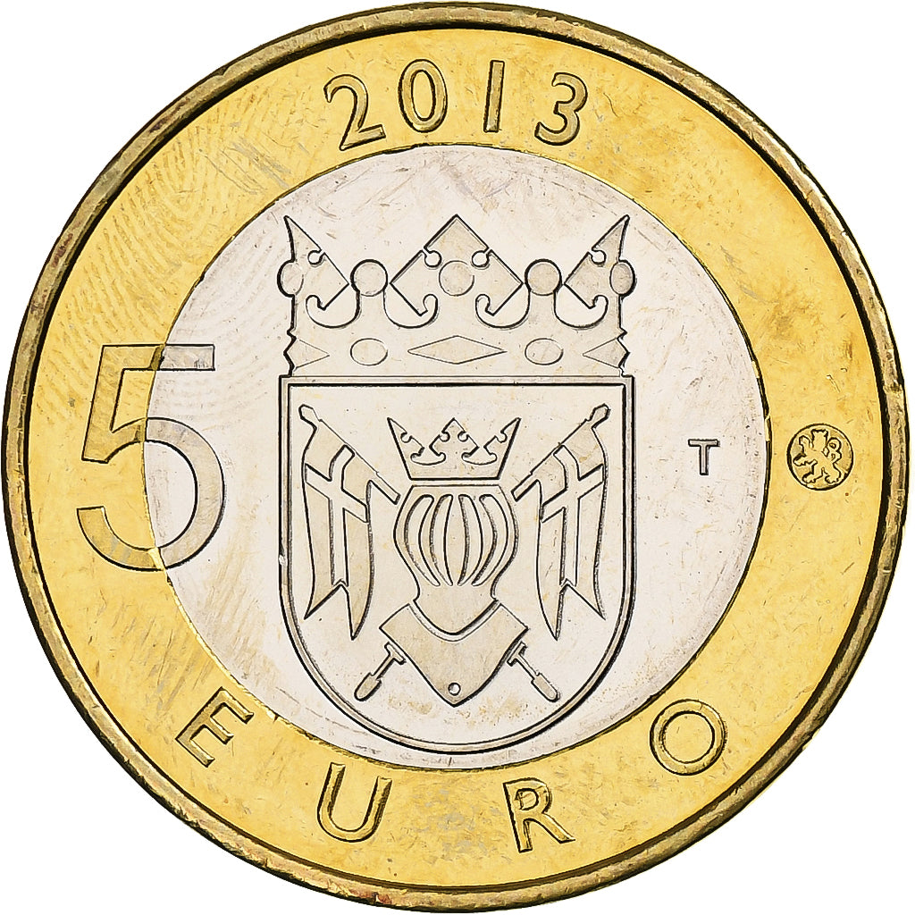 Finlande, 5 Euro, Turku Cathedral, 2013, Vantaa, Bimétallique, SUP+, KM:213