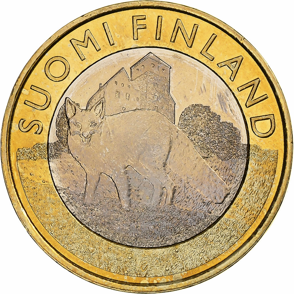 Finlandia, 5 Euro, Fox, 2014, Vantaa, Bimetálico, EBC+, KM:210