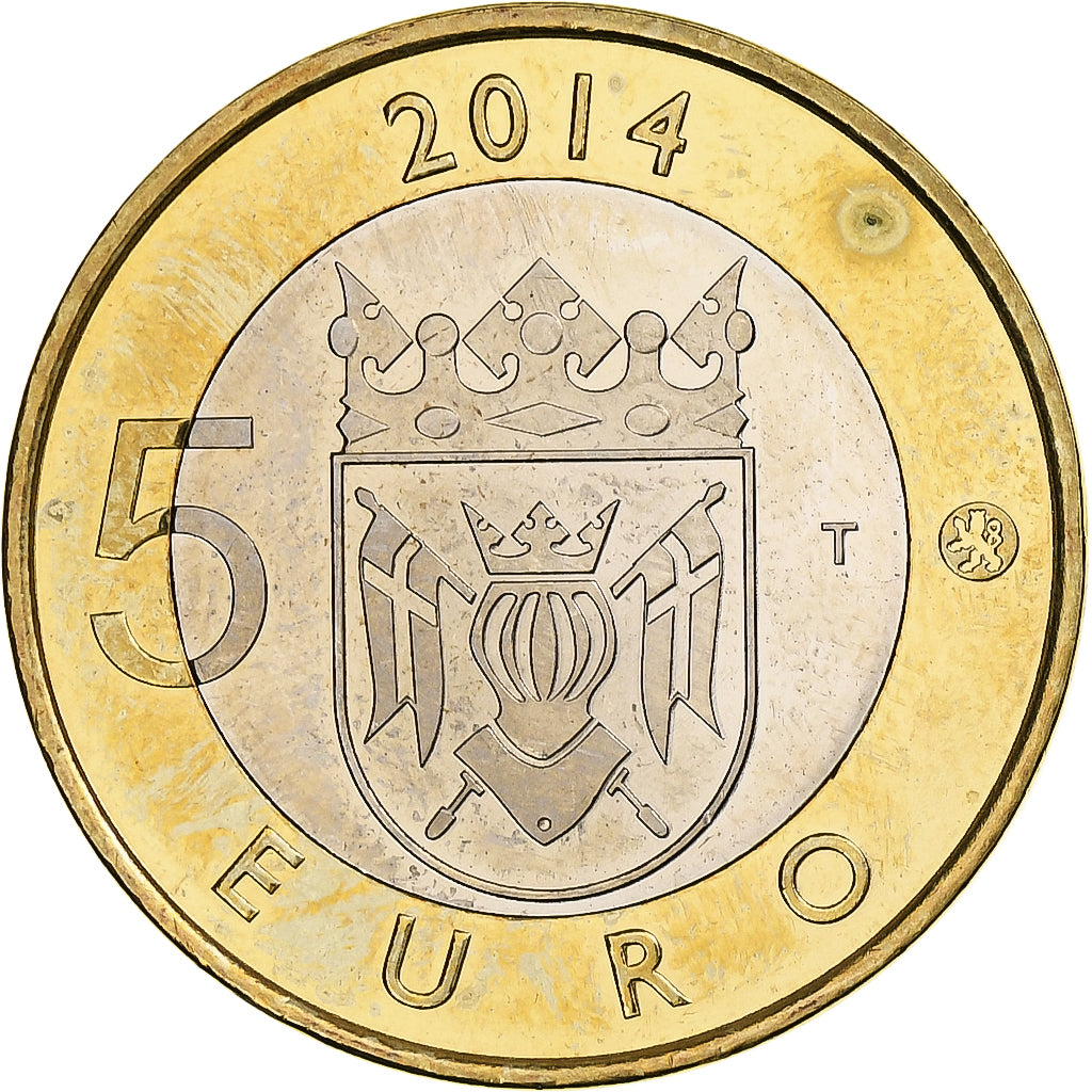 Finlandia, 5 Euro, Fox, 2014, Vantaa, Bimetálico, EBC+, KM:210