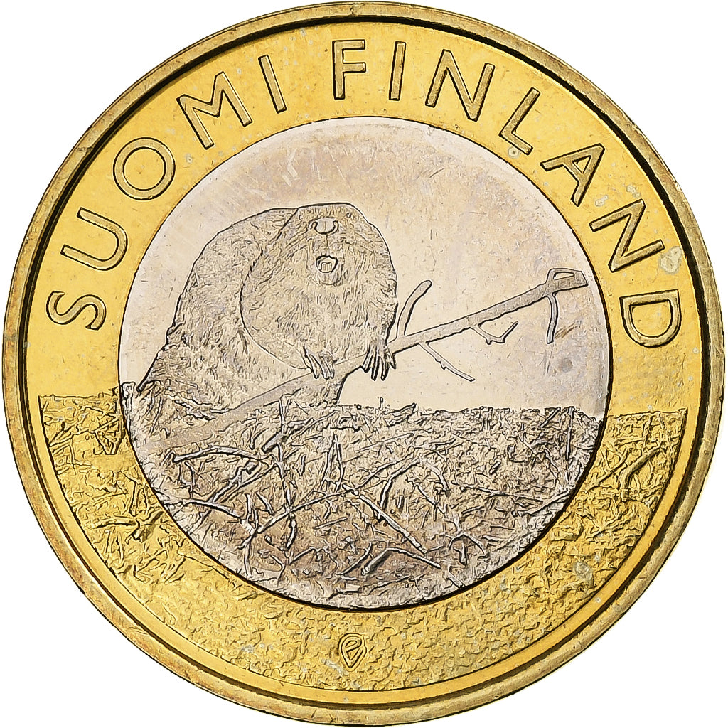 Finlandia, 5 Euro, Beaver in Satakunta, 2015, Vantaa, Bi-metallico, SPL, KM:240