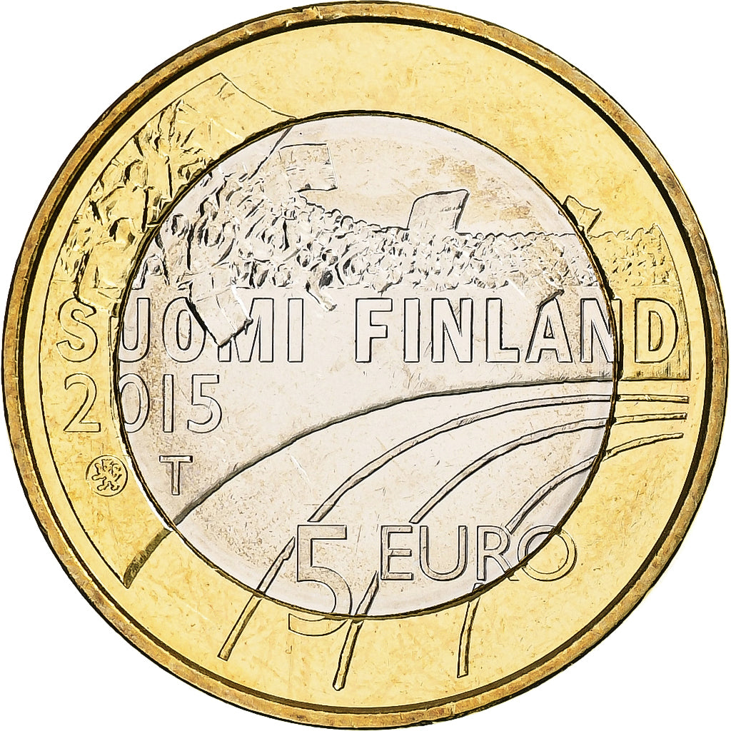 Finlande, 5 Euro, Volleyball, 2015, Vantaa, Bimétallique, SUP+, KM:234
