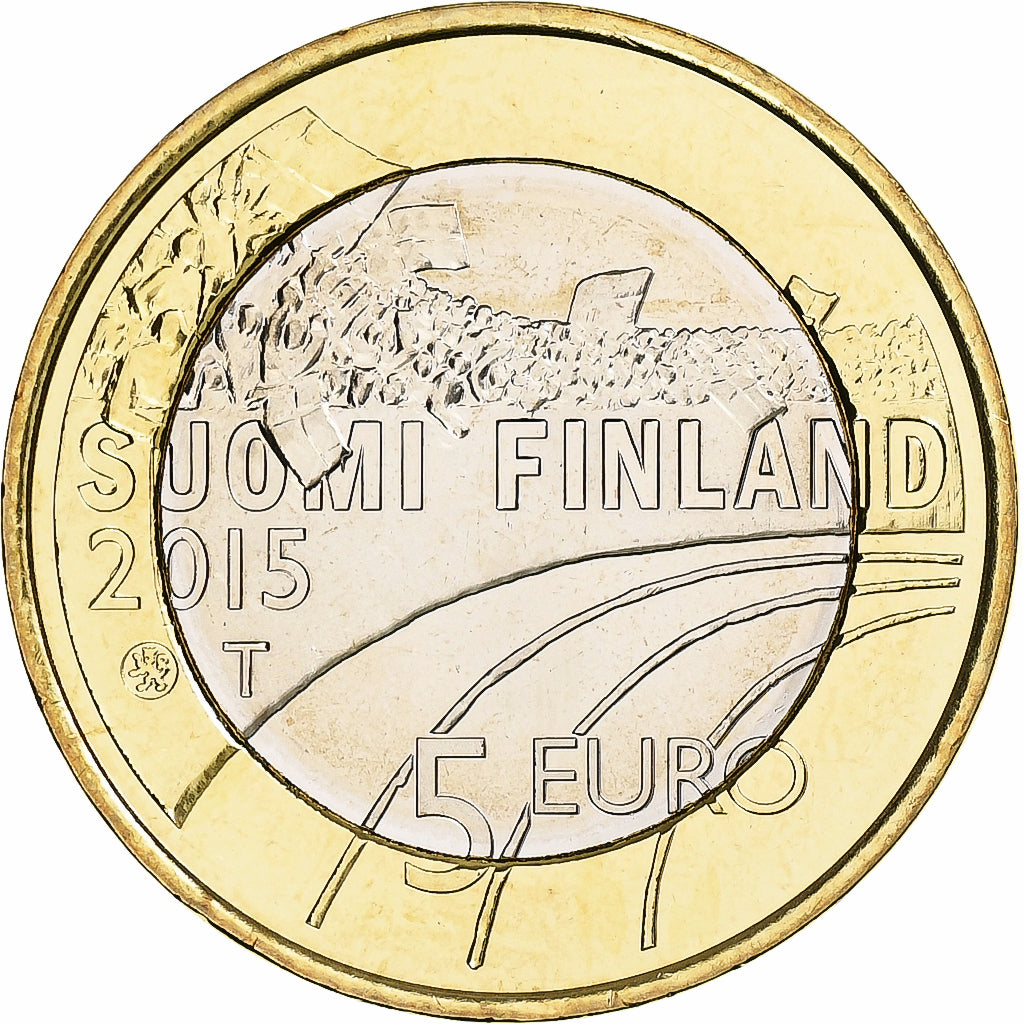 Finlande, 5 Euro, Figure Skating, 2015, Vantaa, Bimétallique, SUP+, KM:235