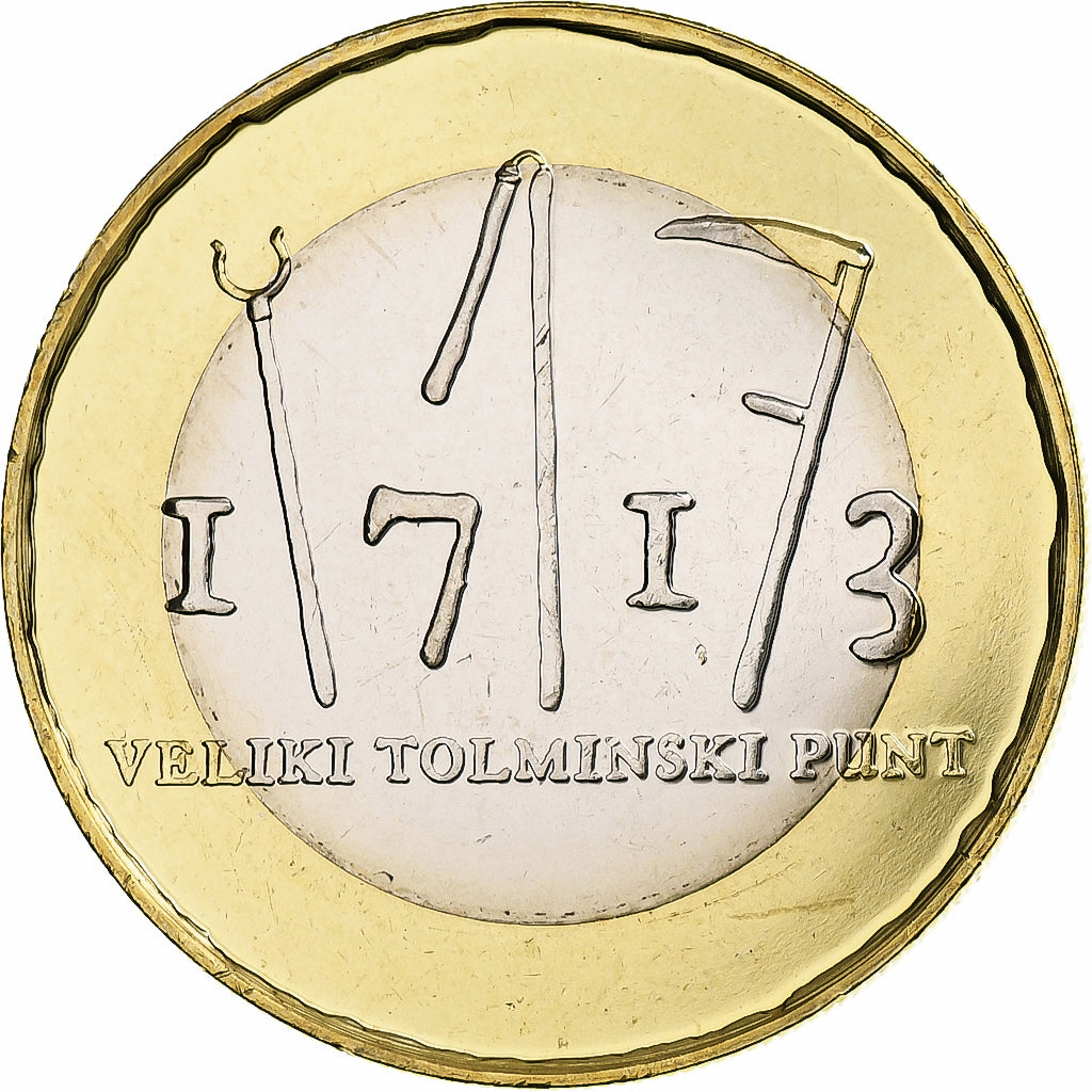 Eslovénia, 3 Euro, Tolmin Peasant Revolt, 2013, Bimetálico, MS(60-62), KM:108