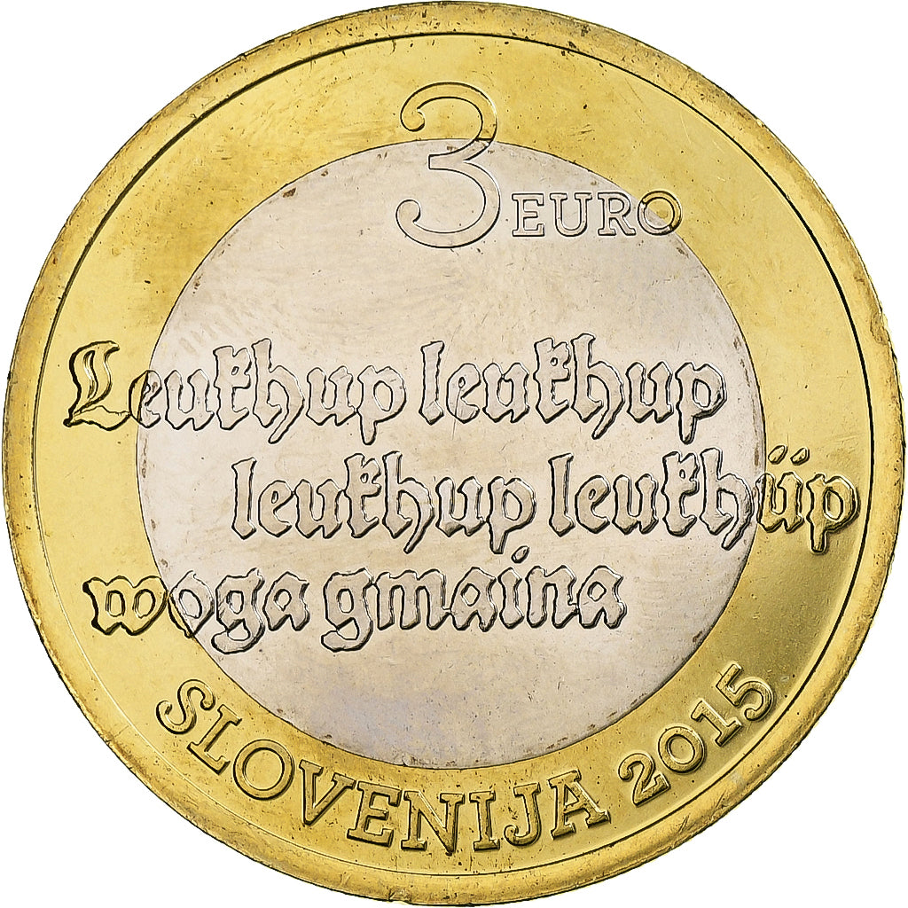 Slovénie, 3 Euro, Stara Prauda, 2015, Bimétallique, SUP+, KM:123