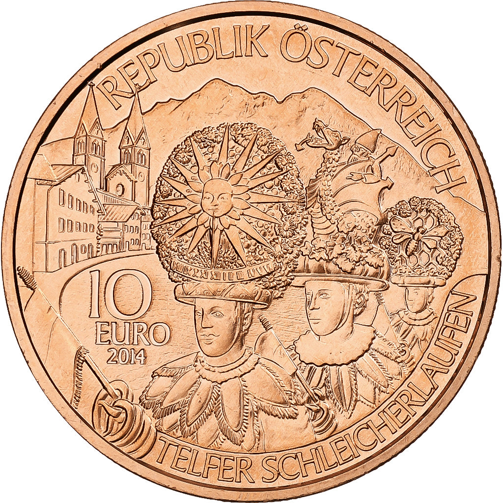 Austria, 10 Euro, Tirol, 2014, Vienna, Cobre, SC