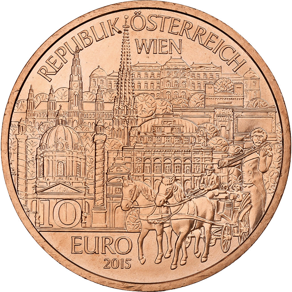 Oostenrijk, 10 Euro, Stephansdom Wien, 2015, Vienna, Koper, UNC-
