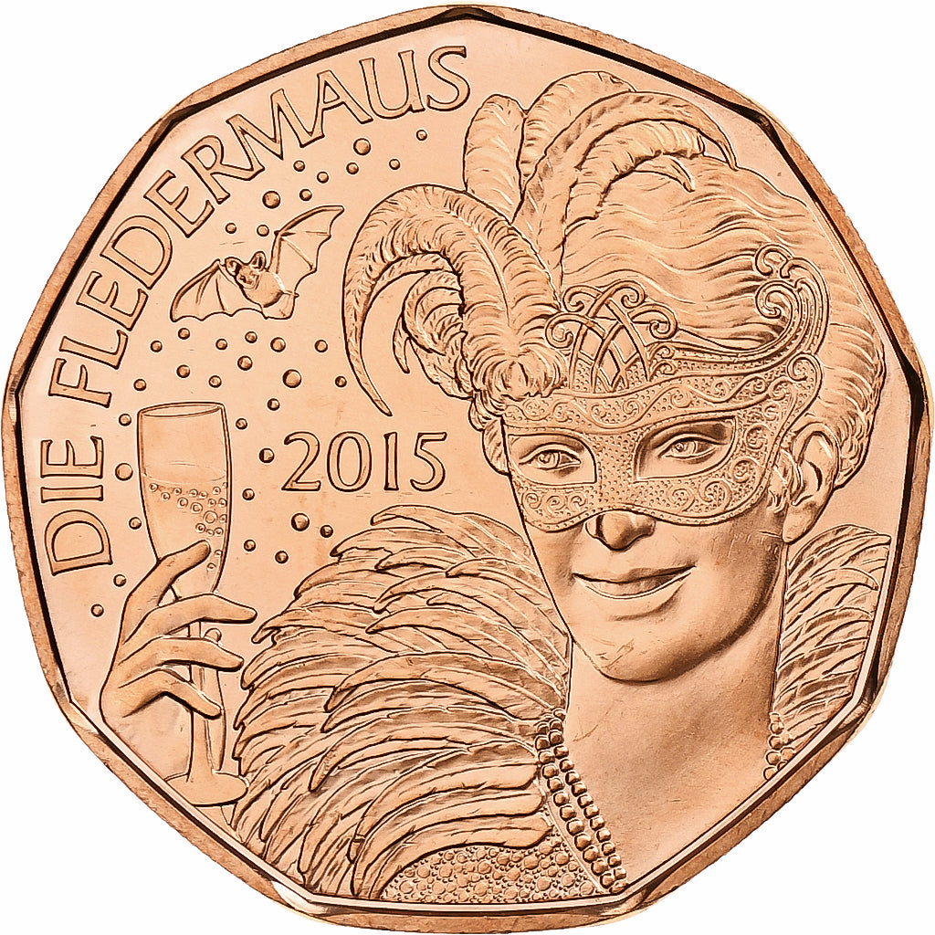 Austria, 5 Euro, New Year: Operetta Bat and the Ball, 2015, Vienna, Rame, SPL