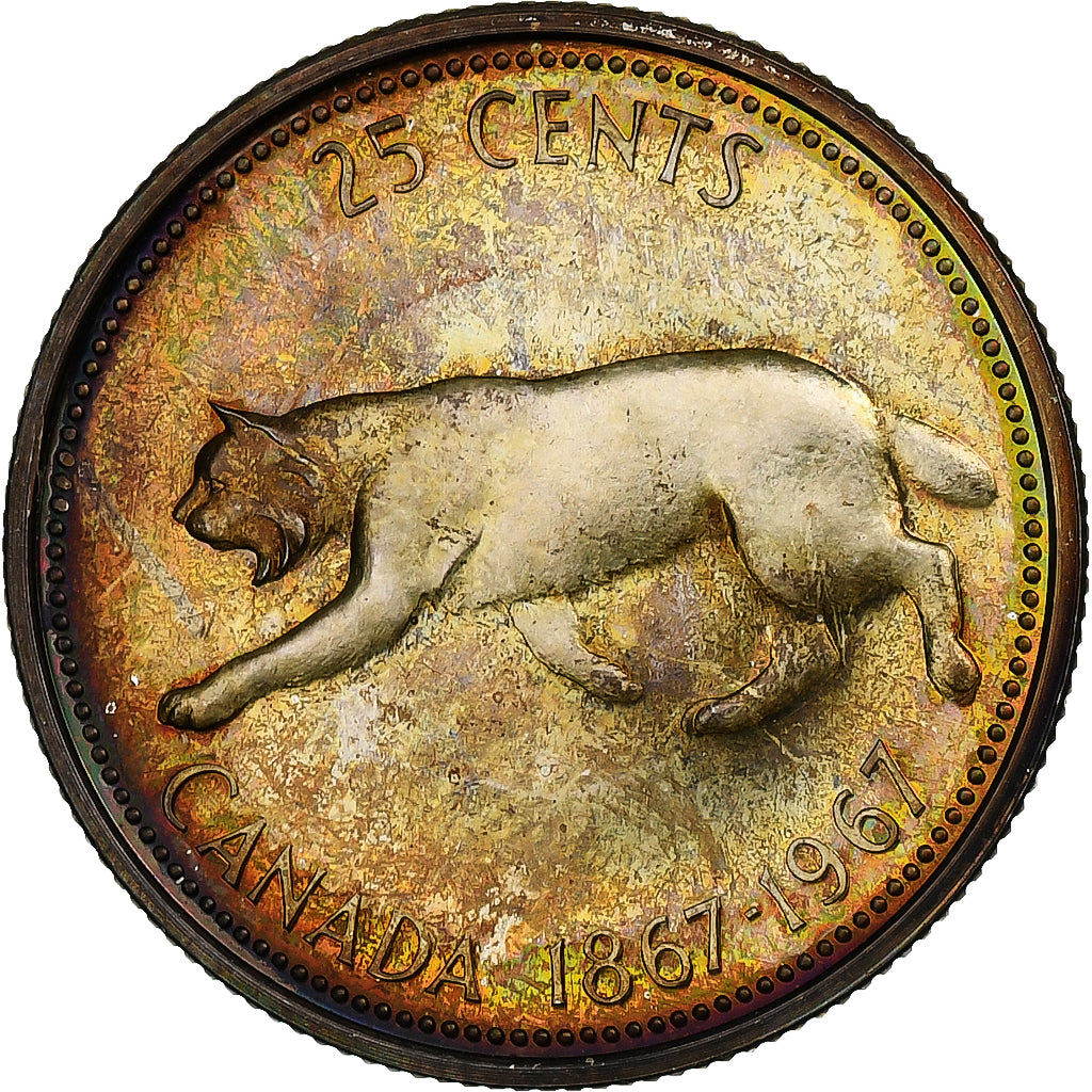 Canada, Elizabeth II, 25 Cents, 1967, Ottawa, Argento, SPL, KM:68