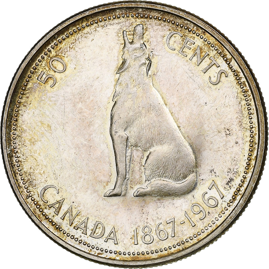 Canada, Elizabeth II, 50 Cents, 1967, Ottawa, Silver, MS(60-62), KM:69
