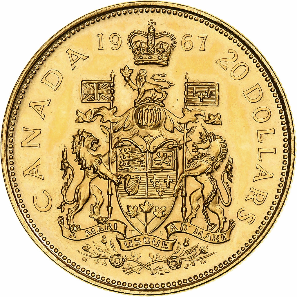 Canada, Elizabeth II, 20 Dollars, 1967, Ottawa, Gold, MS(63)