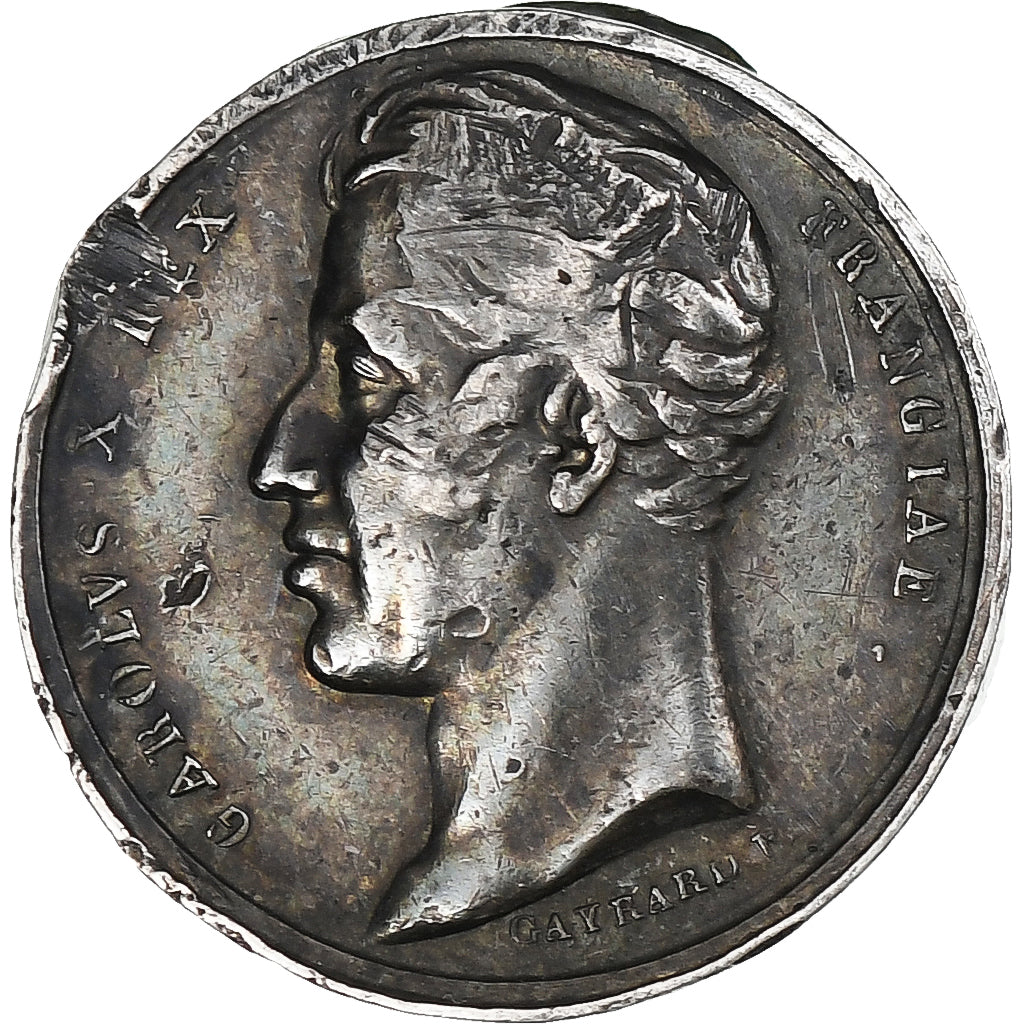 France, Médaille, Charles X, Sacre à Reims, 1825, Argent, TTB+