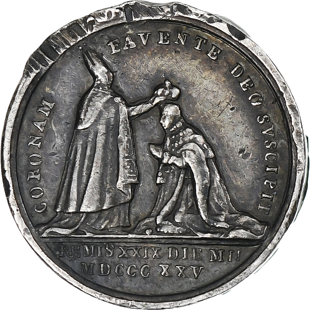 France, Médaille, Charles X, Sacre à Reims, 1825, Argent, TTB+