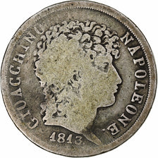 Italië, Kingdom of Naples, Joachim Murat, 2 Lire, 1813, Naples, Zilver, ZG+