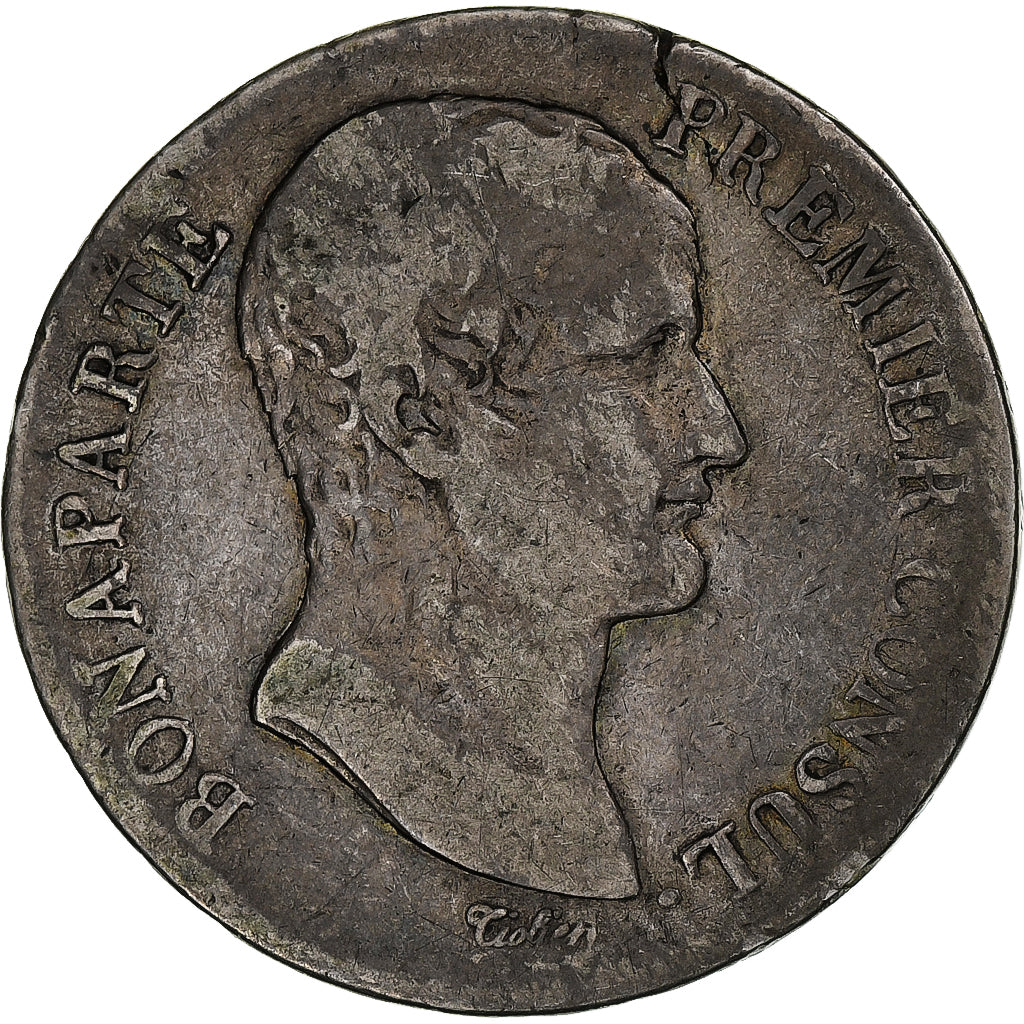 Francia, Bonaparte Premier Consul, 5 Francs, An 12, Paris, Plata, BC+