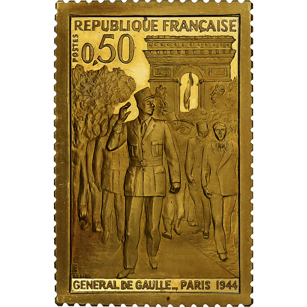 Francia, medaglia, Hommage au Général de Gaulle, Paris 1944, n.d., Oro, SPL
