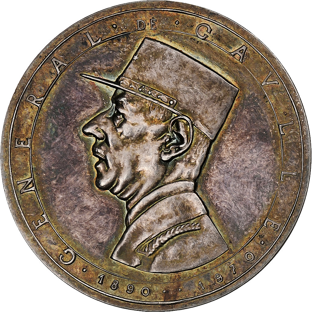 France, Medal, Commémoration du Mémorial du Général de Gaulle, 1972, Silver