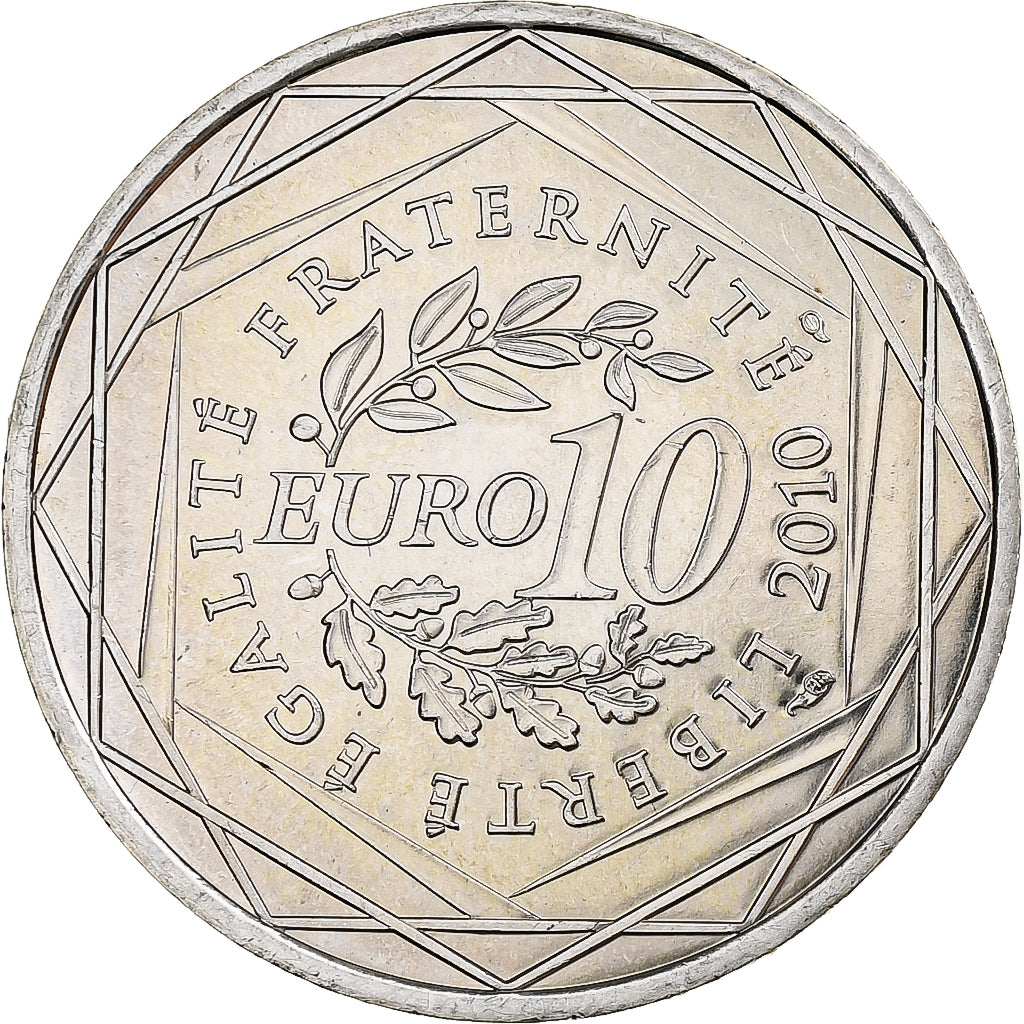 Francja, 10 Euro, Aquitaine, 2010, MDP, Srebro, MS(60-62)