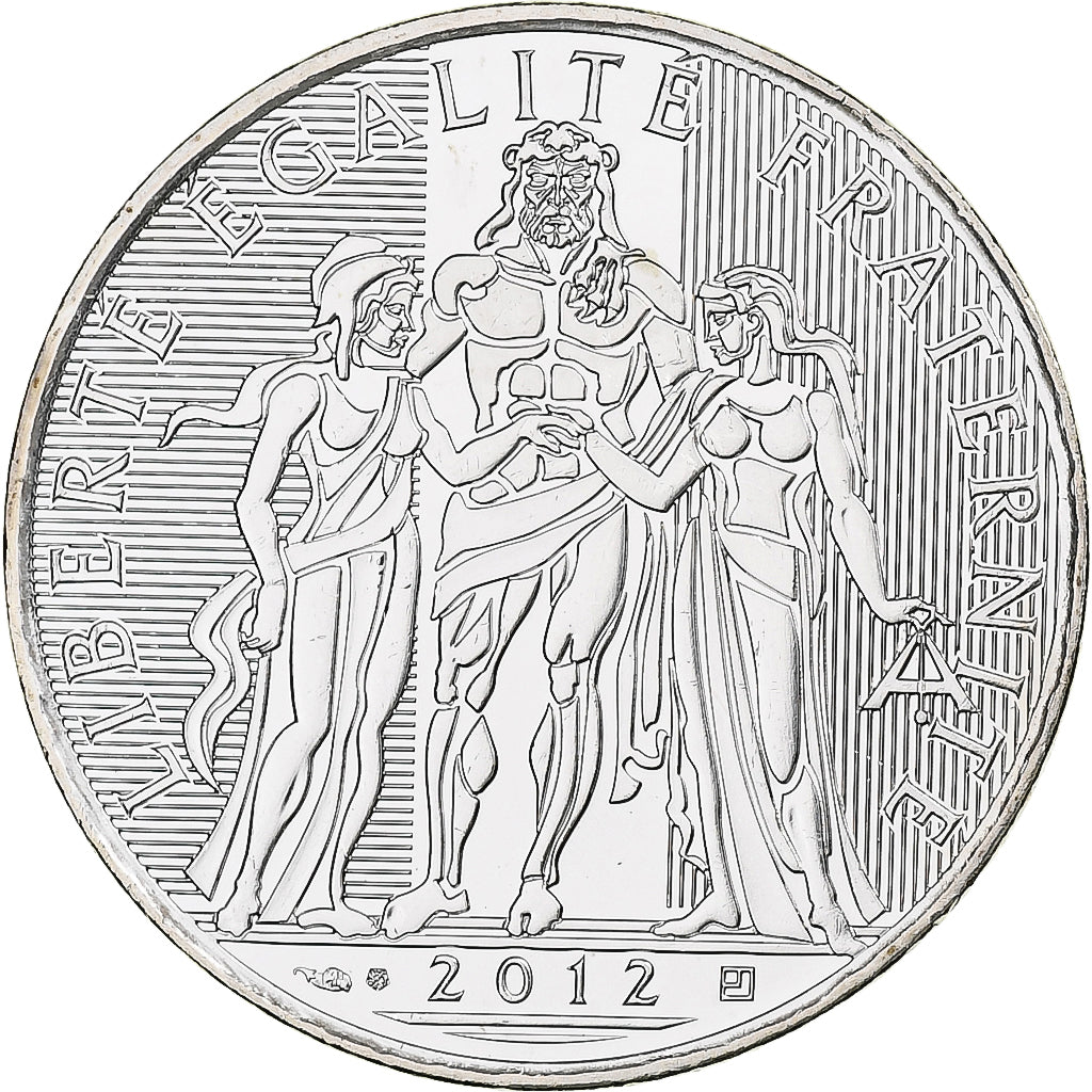 Francja, 10 Euro, Hercule, 2012, MDP, Srebro, MS(63)