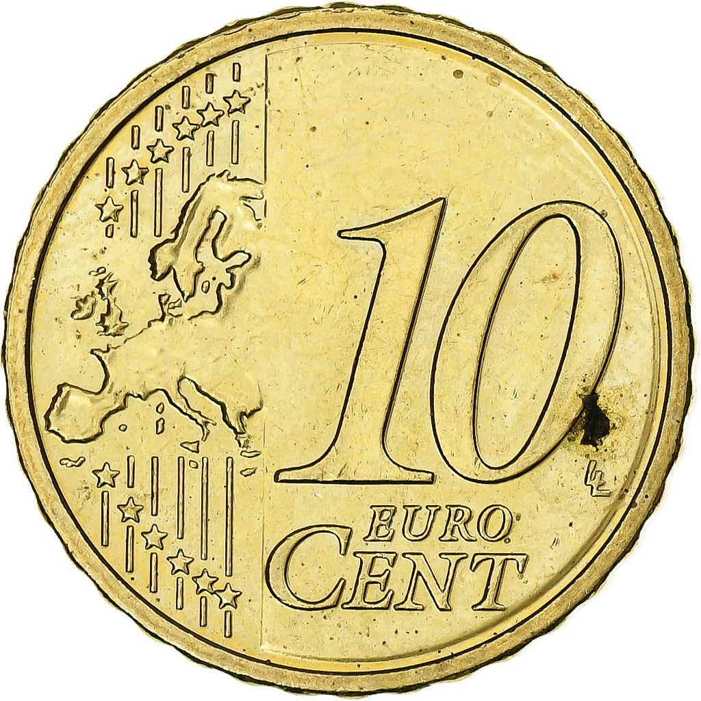 Ireland, 10 Euro Cent, 2007, Sandyford, Nordic gold, AU(55-58)