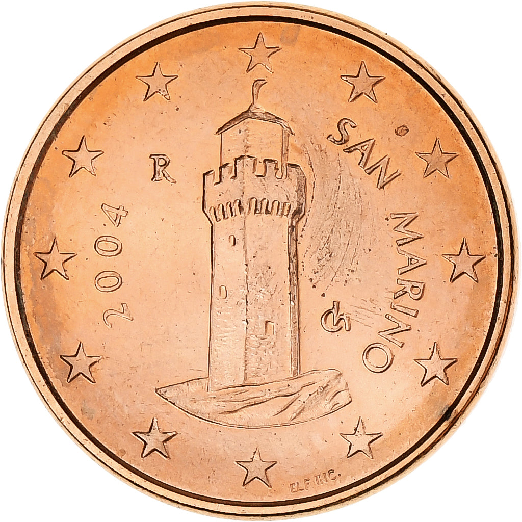 Saint Marin , Euro Cent, 2004, Rome, Cuivre plaqué acier, SUP+
