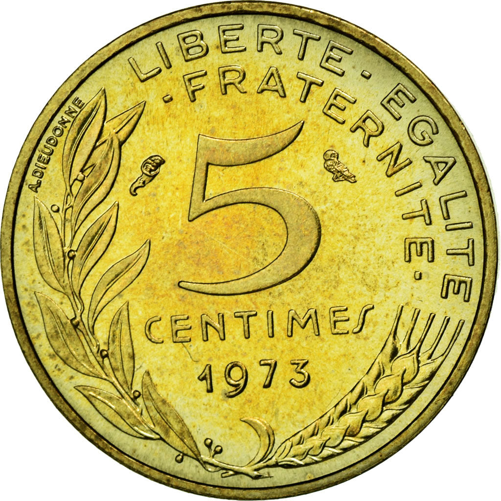 Moneta, Francia, Marianne, 5 Centimes, 1973, Paris, FDC, Alluminio-bronzo
