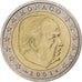 Mónaco, Rainier III, 2 Euro, 2001, Paris, Bimetálico, SC
