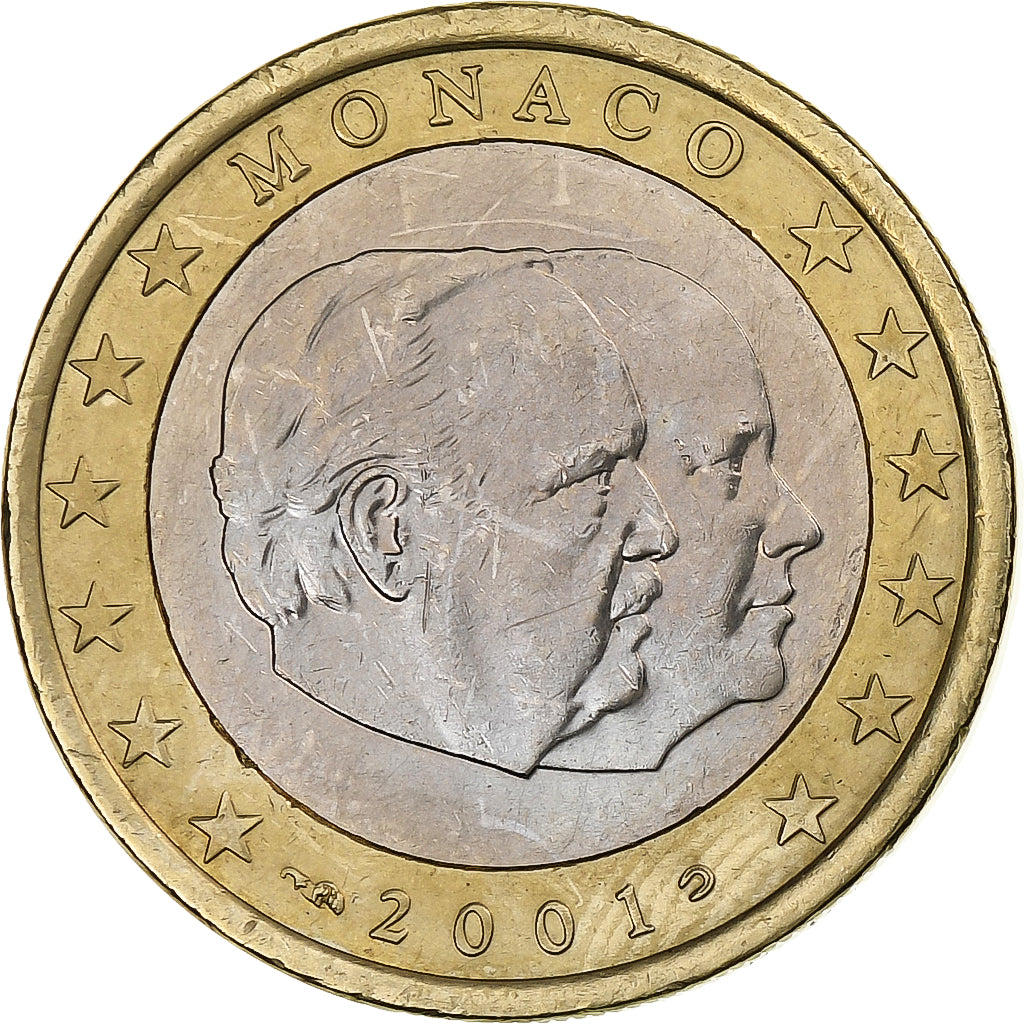 Monaco, Rainier III, Euro, 2001, Paris, Bi-Metallic, UNC-