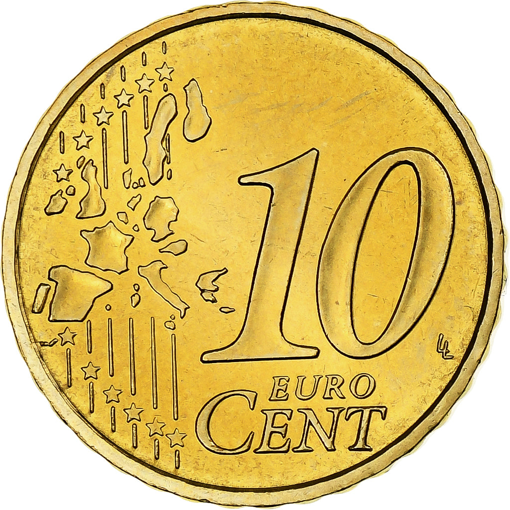 Monaco, Rainier III, 10 Euro Cent, 2002, Paris, Nordic gold, SPL