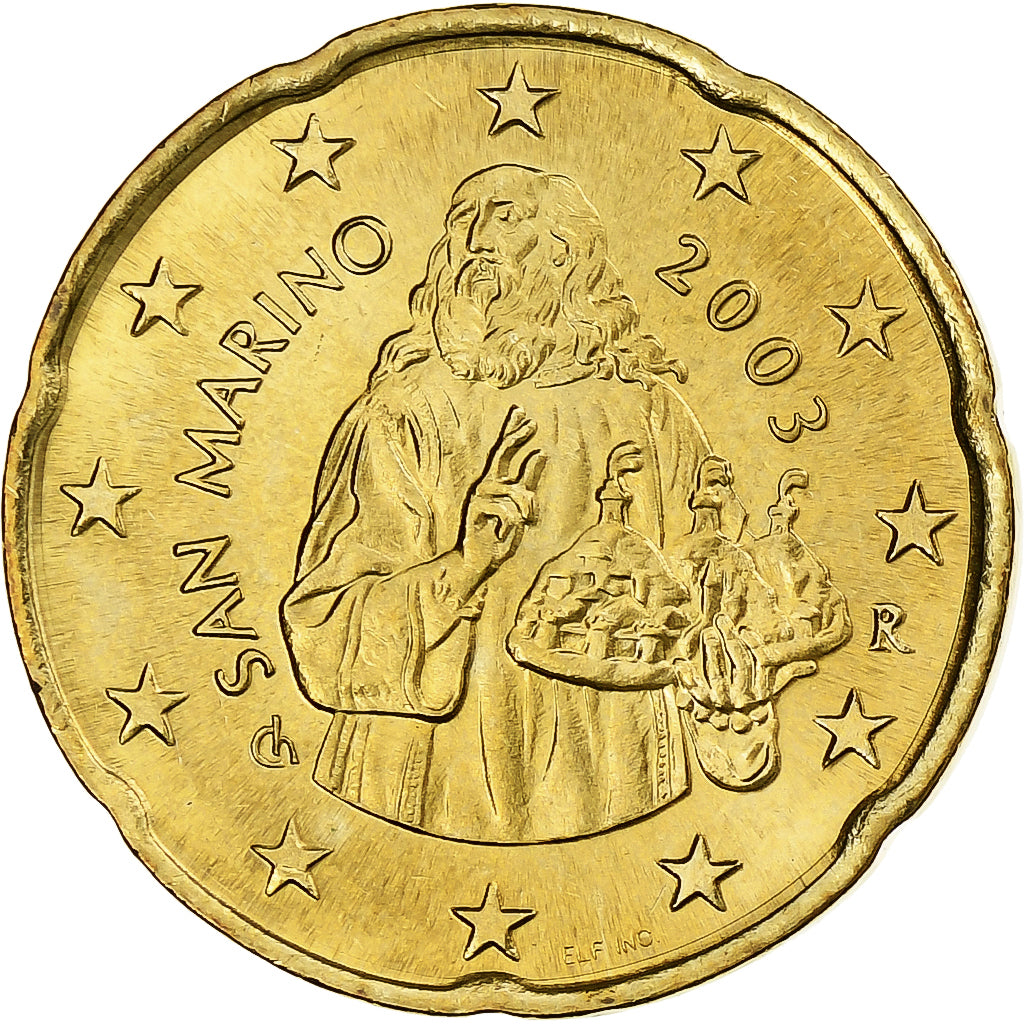 San Marino, 20 Euro Cent, 2003, Rome, Nordic gold, SC