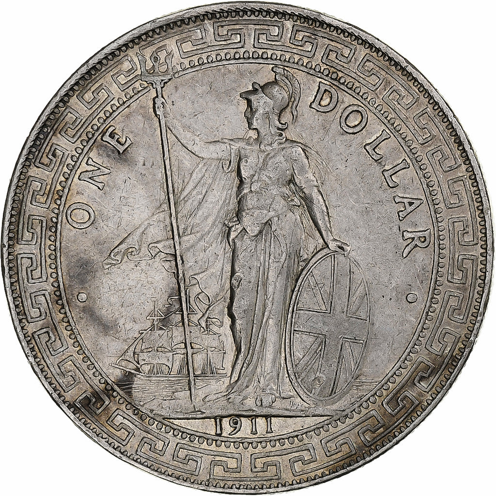 Regno Unito, George V, Trade Dollar, 1911, Bombay, Argento, BB+