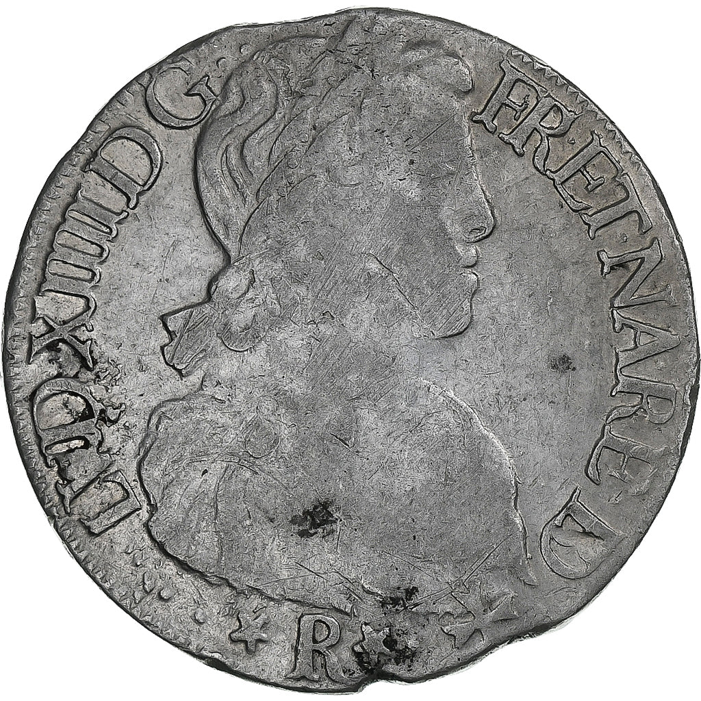 França, Louis XIV, Écu de Béarn à la mèche longue, 1656, Morlaas, Prata