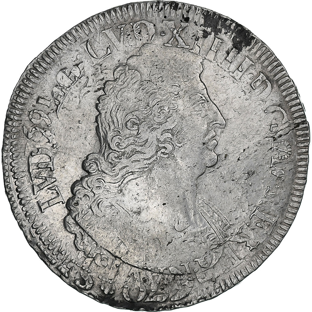 Francia, Louis XIV, Ecu aux palmes, 1694, Uncertain Mint, Plata, BC+