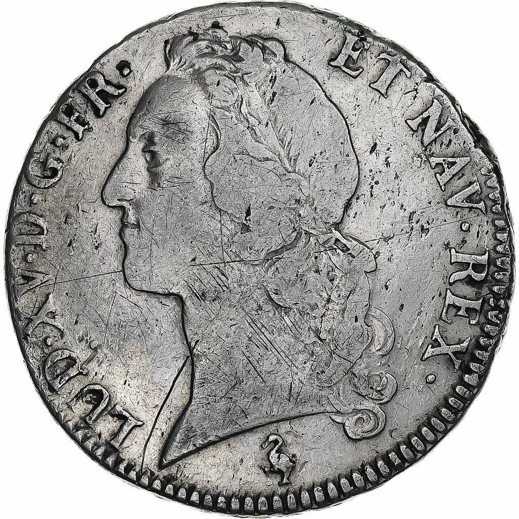 Francia, Louis XV, Écu au bandeau, 1759, Paris, Plata, BC+, Gadoury:322