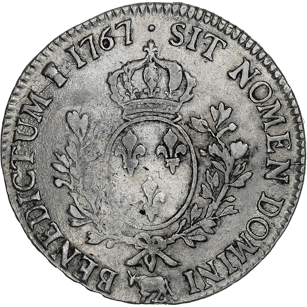 França, Louis XV, Écu de Béarn au bandeau, 1767, Pau, Prata, VF(30-35)