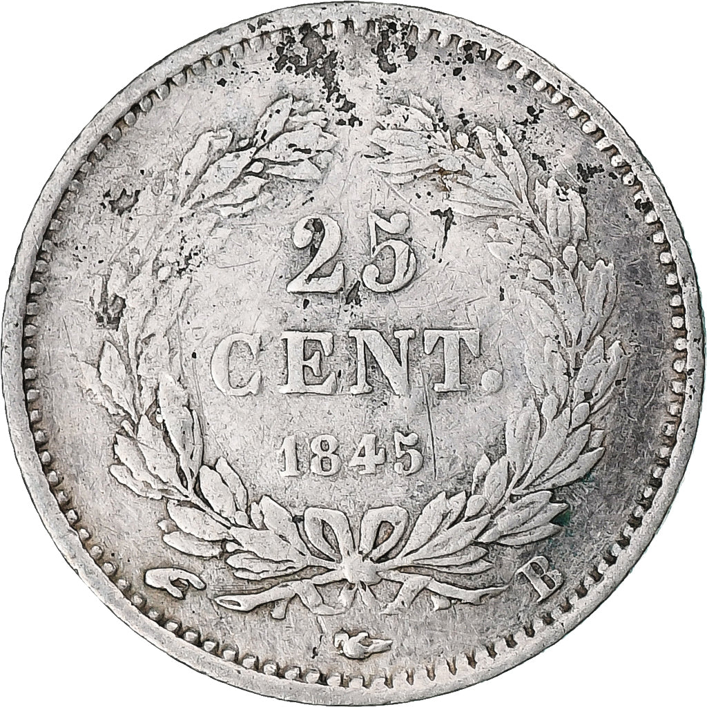 França, Louis-Philippe I, 25 Centimes, 1845, Rouen, Prata, AU(50-53)