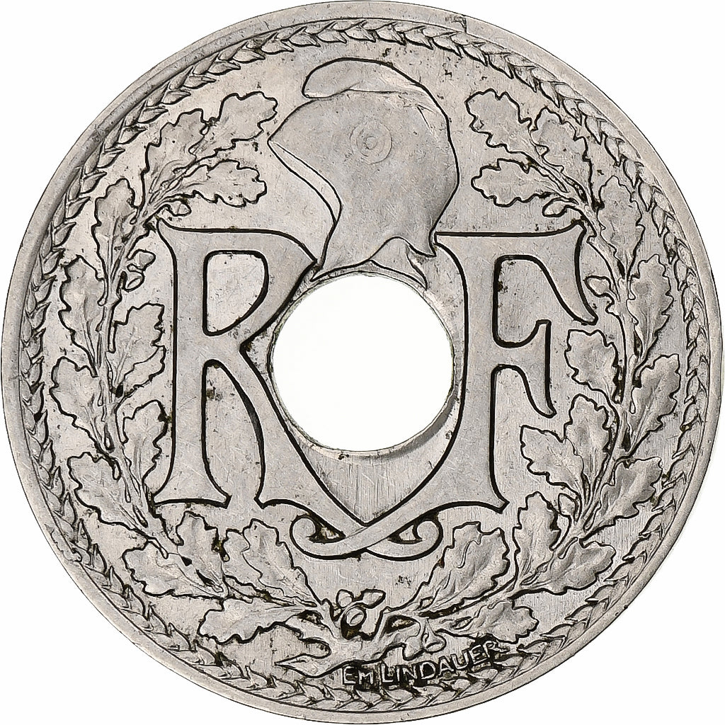 Francia, 25 Centimes, Lindauer, 1917, Paris, Souligné, Níquel, EBC+