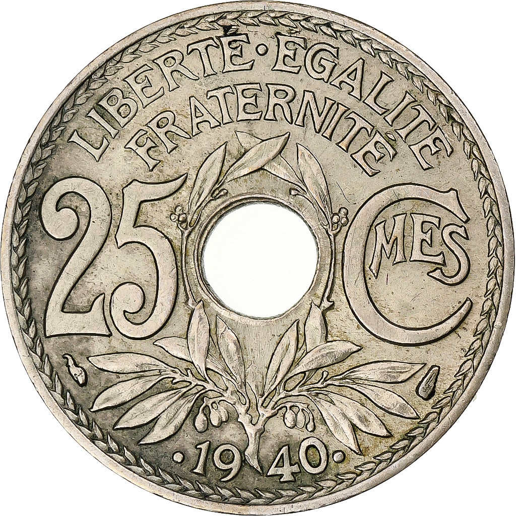 Francja, 25 Centimes, Lindauer, .1940., Paris, Melchior, MS(63), Gadoury:381