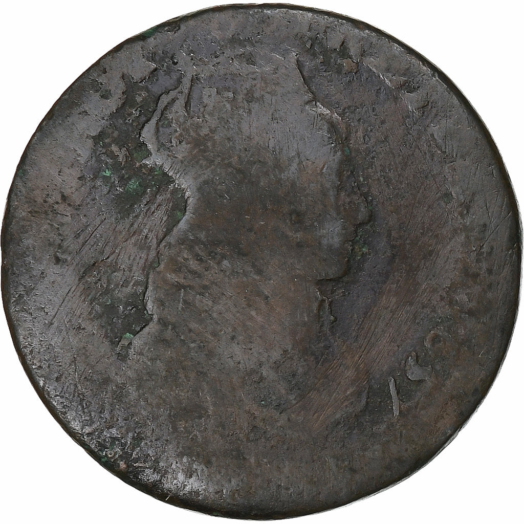 França, Louis XIV, Liard de France, 1657, Corbeil, Cobre, VG(8-10), C2G:24
