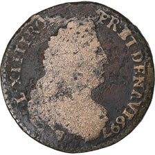 Francia, Louis XIV, Liard de France, 1697, Toulouse, Cobre, BC, C2G:222