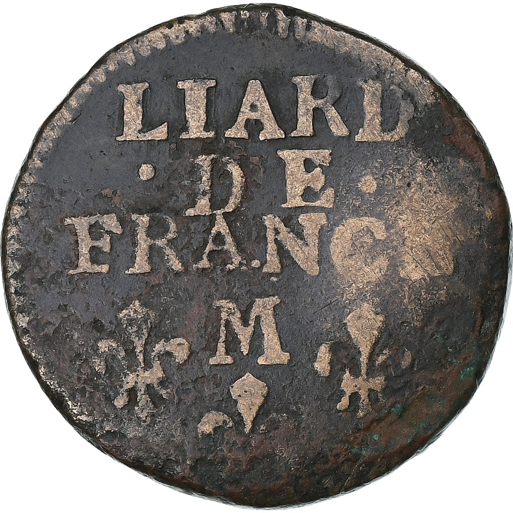 Francia, Louis XIV, Liard de France, 1697, Toulouse, Cobre, BC, C2G:222