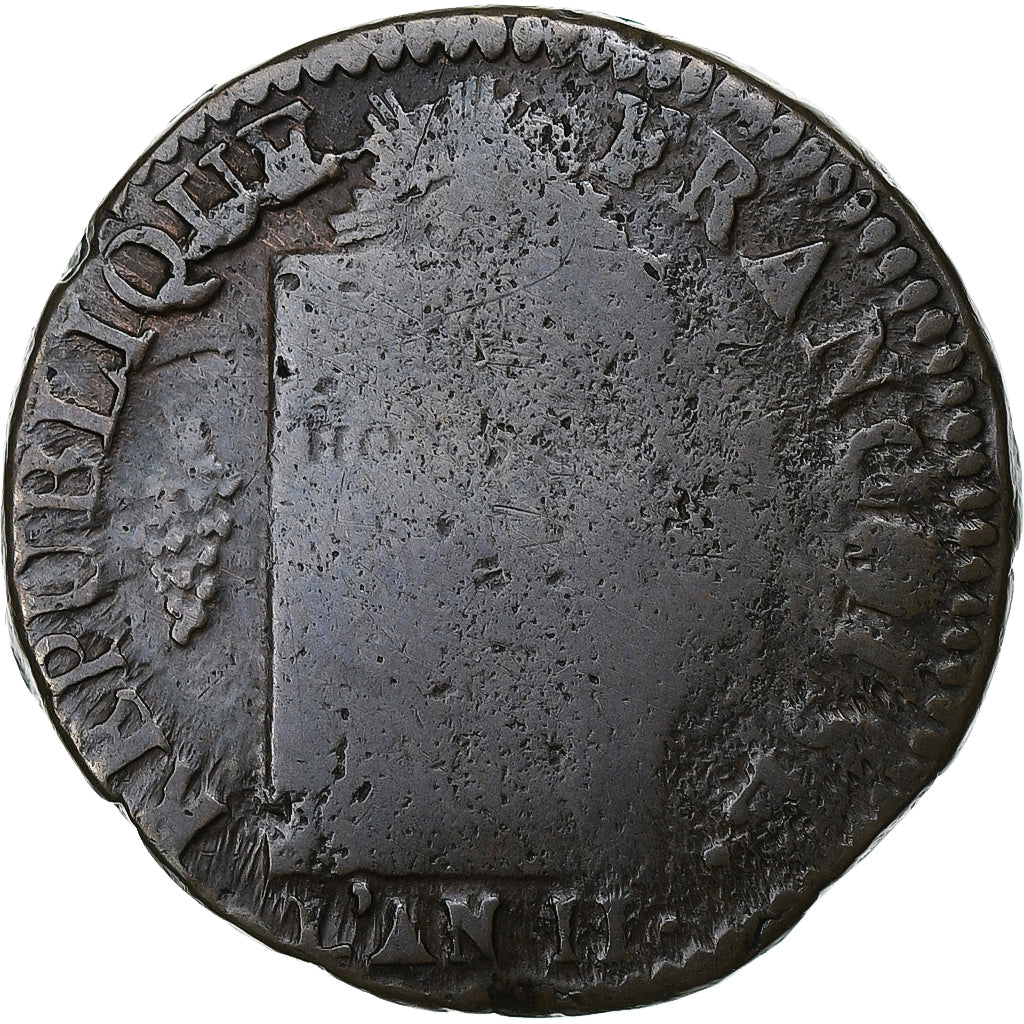 Francja, Sol aux Balances, ND(1794) - An II, Pau, Brązowy, F(12-15), Gadoury:21