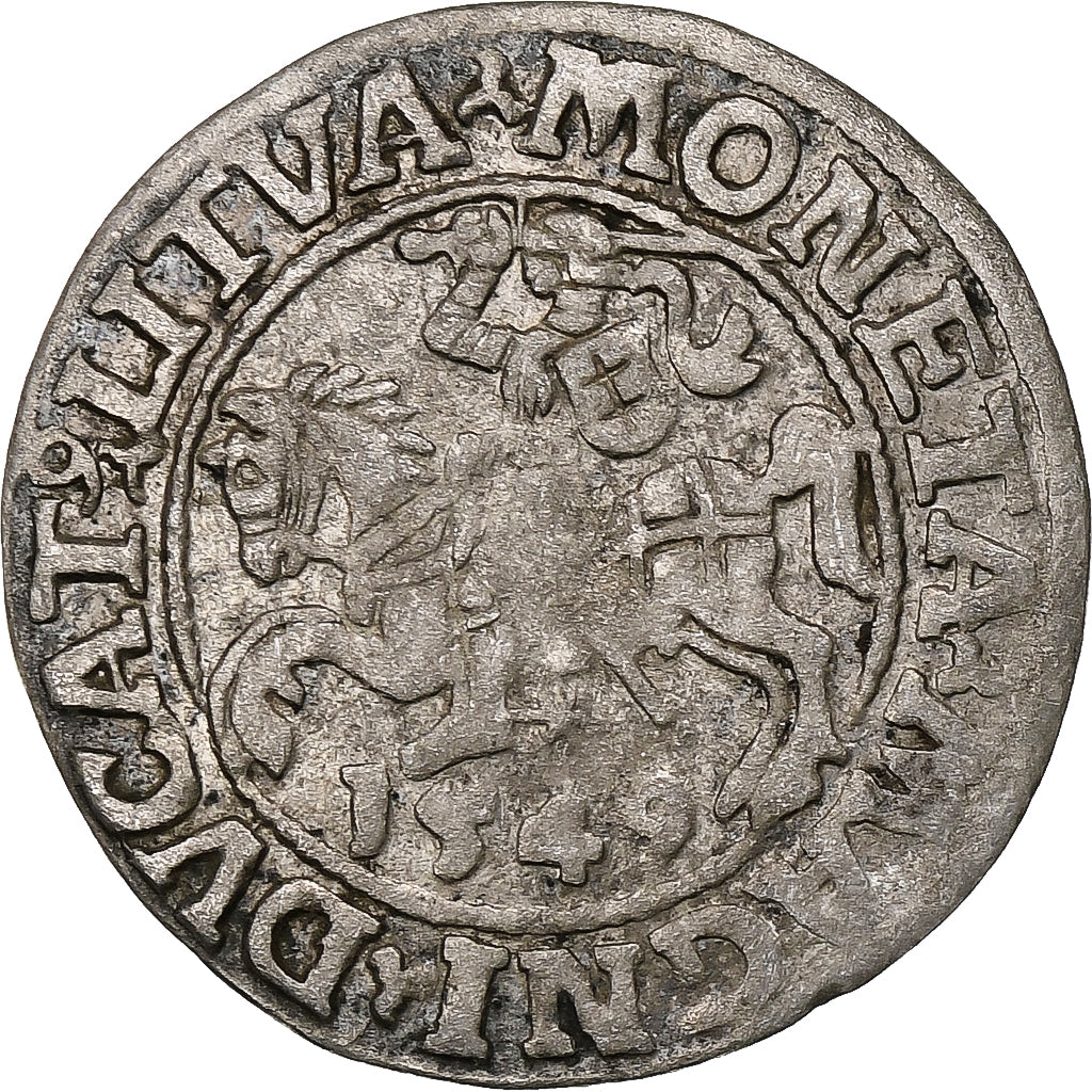 Polonia, Kingdom of Poland-Lithuania, Sigismund II, 1/2 Grosz, 1549, Vilnius