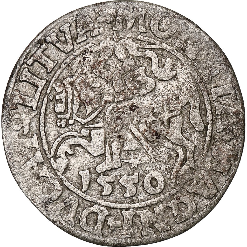 Polska, Kingdom of Poland-Lithuania, Sigismund II, 1/2 Grosz, 1550, Vilnius