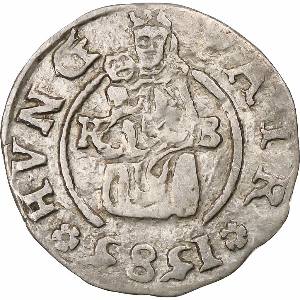 Hungría, Kingdom of Hungary, Rudolf II, Denar, 1585, Plata, MBC