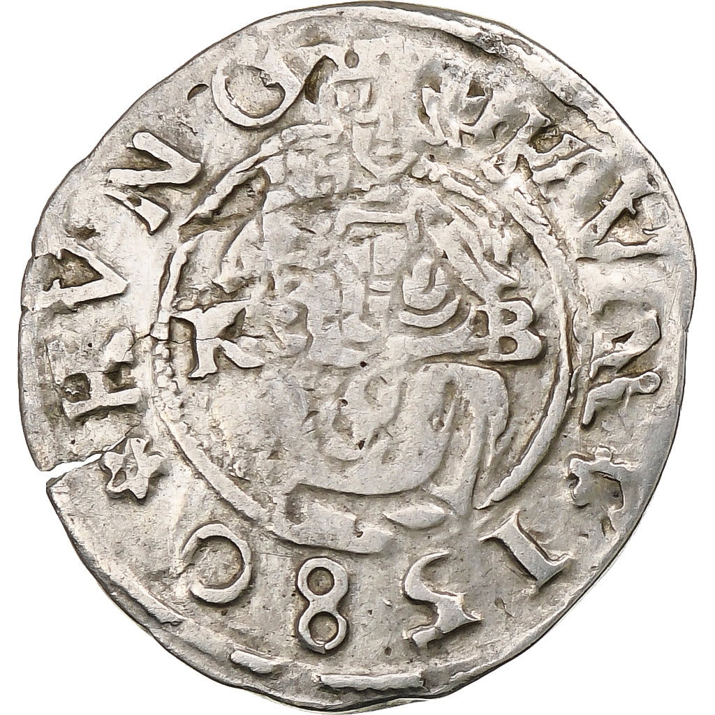 Węgry, Kingdom of Hungary, Rudolf II, Denar, 1580, Srebro, EF(40-45)