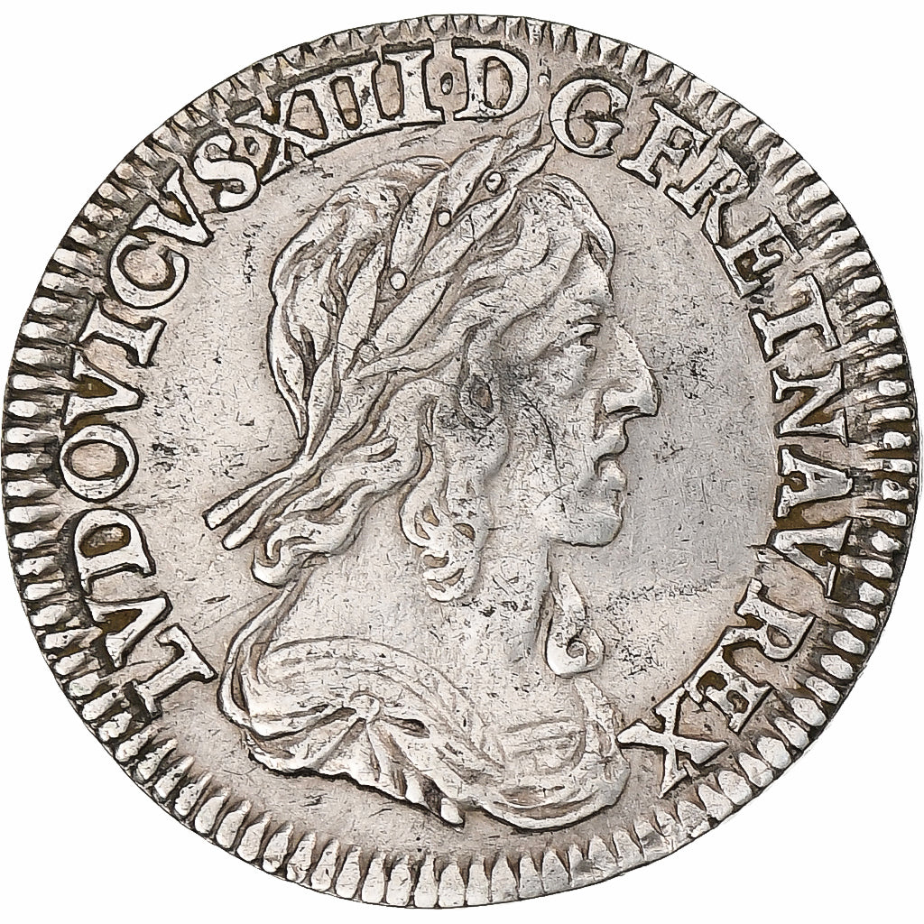 Francja, Louis XIII, 1/12 Ecu, 2ème poinçon de Warin, 1642, Paris, Srebro