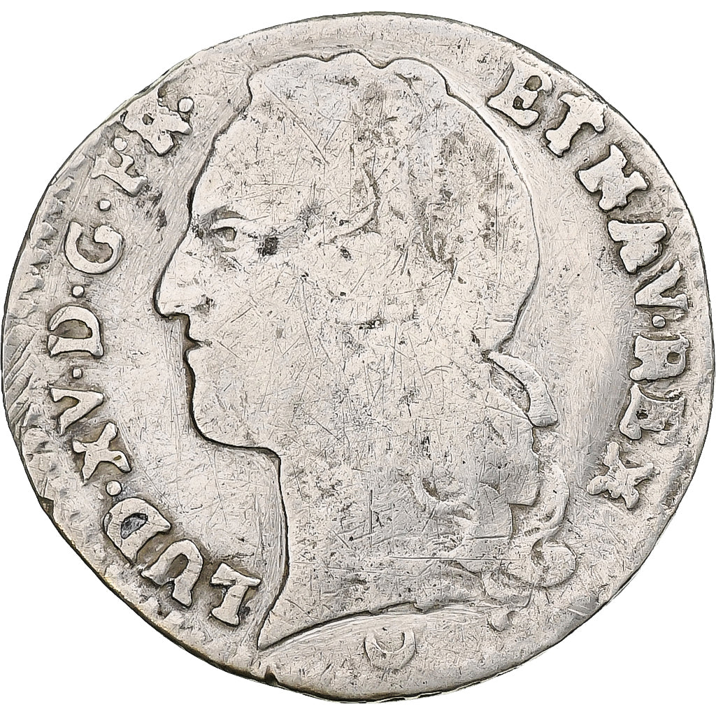 Francia, Louis XV, 1/10 Écu au bandeau, 1769, Metz, Plata, BC+, Gadoury:292
